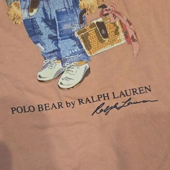 "Polo Bear" by Ralph Lauren Salmon Pink Tee - Picture 4 of 7